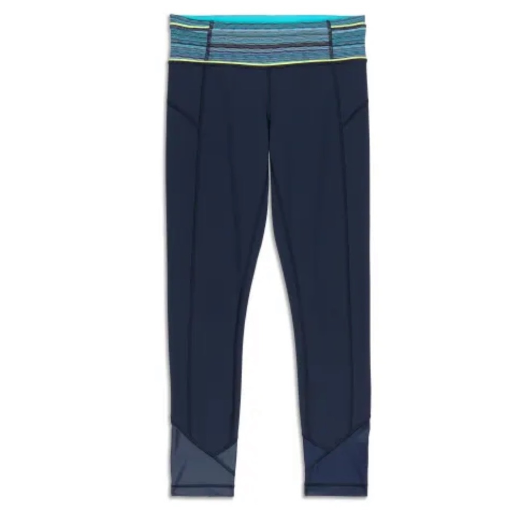 LULULEMON Pace Queen Tight 2 Inkwell Space Dye Twist Naval Blue Peacock Size 4